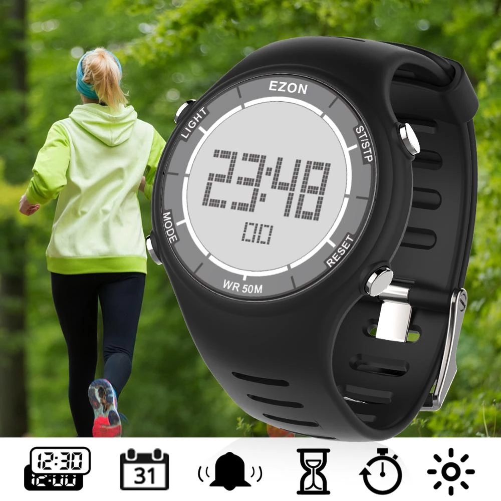 Digital Alarm Clock - EZON nueva moda mujer reloj deportivo