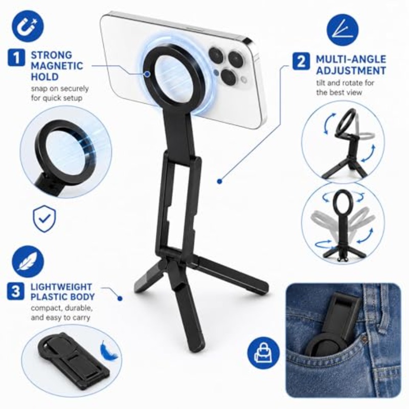 Trípode magnético plegable par - Auto Tracking Tripod reseña y precio