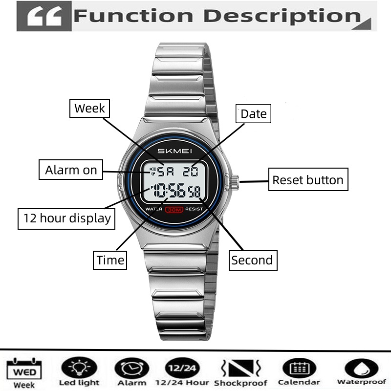 Relojes digitales Skmei para m - Digital Alarm Clock reseña y precio